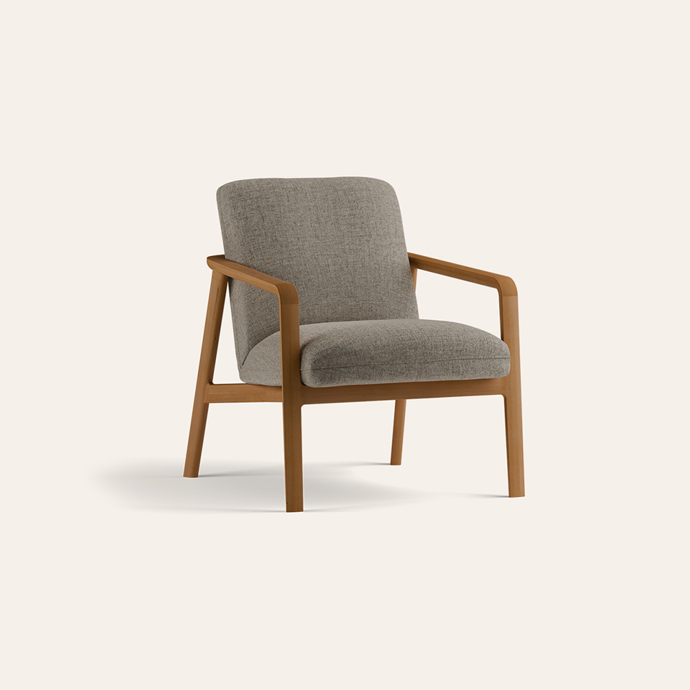 Fauteuil Kador, mit Bezug Wollstoff Tano Natur
