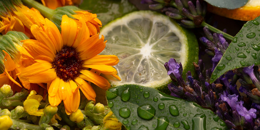 Blume, Limette und Lavendel
